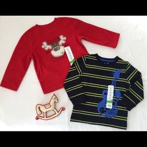2 Jumping Beans Boys 24 M Fleece & L/S Tee